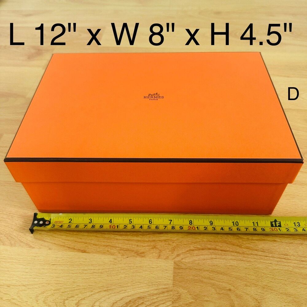 Hermes EMPTY shoe box - orange medium gift box, L 12" x W 8" x H 4.5" [D]